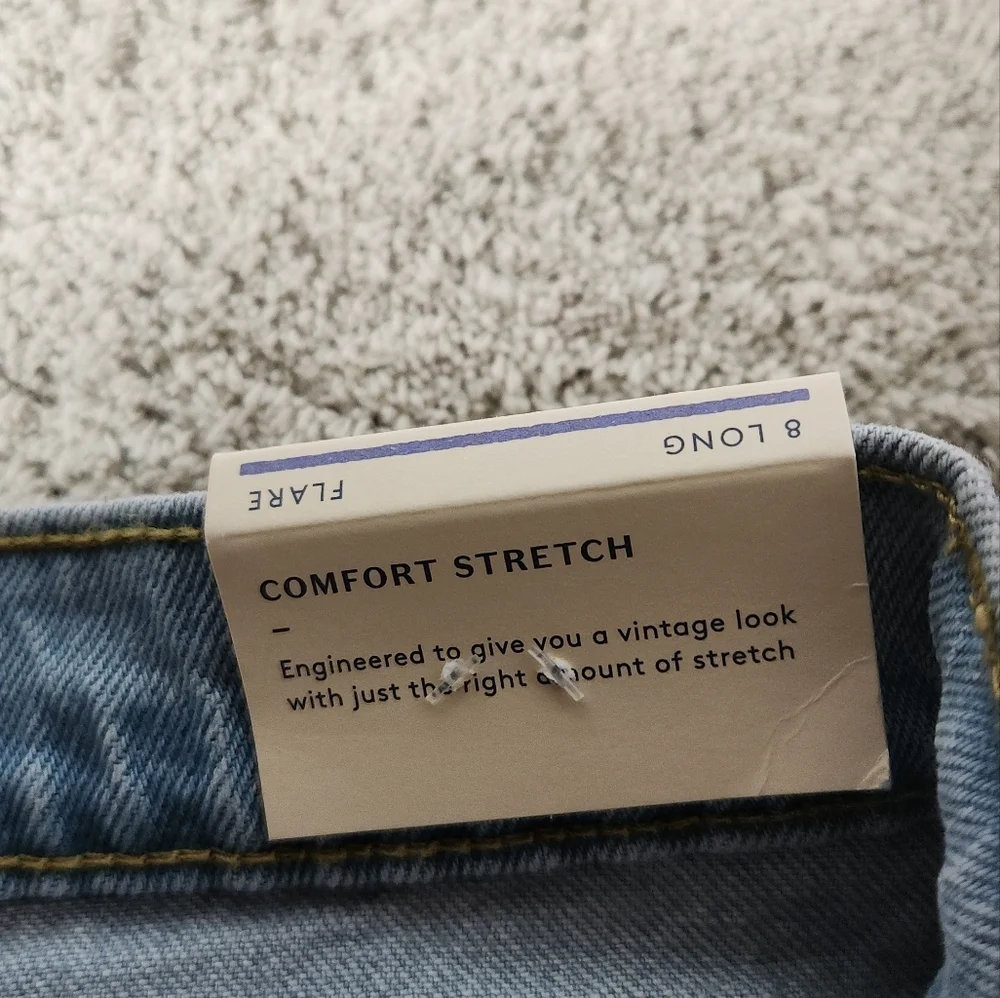 Women's High-Rise Flare Jeans - Universal Thread Light Wash 8 Long - Picture 12 of 16